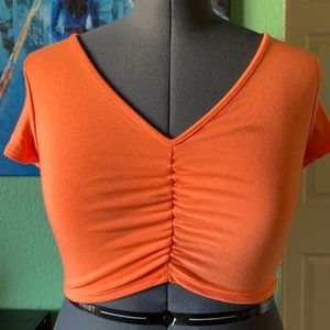 Neon orange crop top